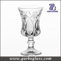 Footed Gravierte Glas Cup (GB040304P)